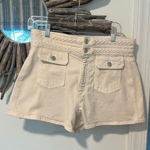 Veronica Beard Cream Jean Shorts